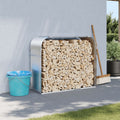 Vidaxl haardhoutopslag 120x45x100 cm gegalvaniseerd staal zilverkleur