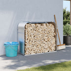 Vidaxl haardhoutopslag 120x45x100 cm gegalvaniseerd staal zilverkleur
