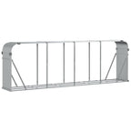 Vidaxl haardhoutopslag 300x45x100 cm gegalvaniseerd staal zilverkleur