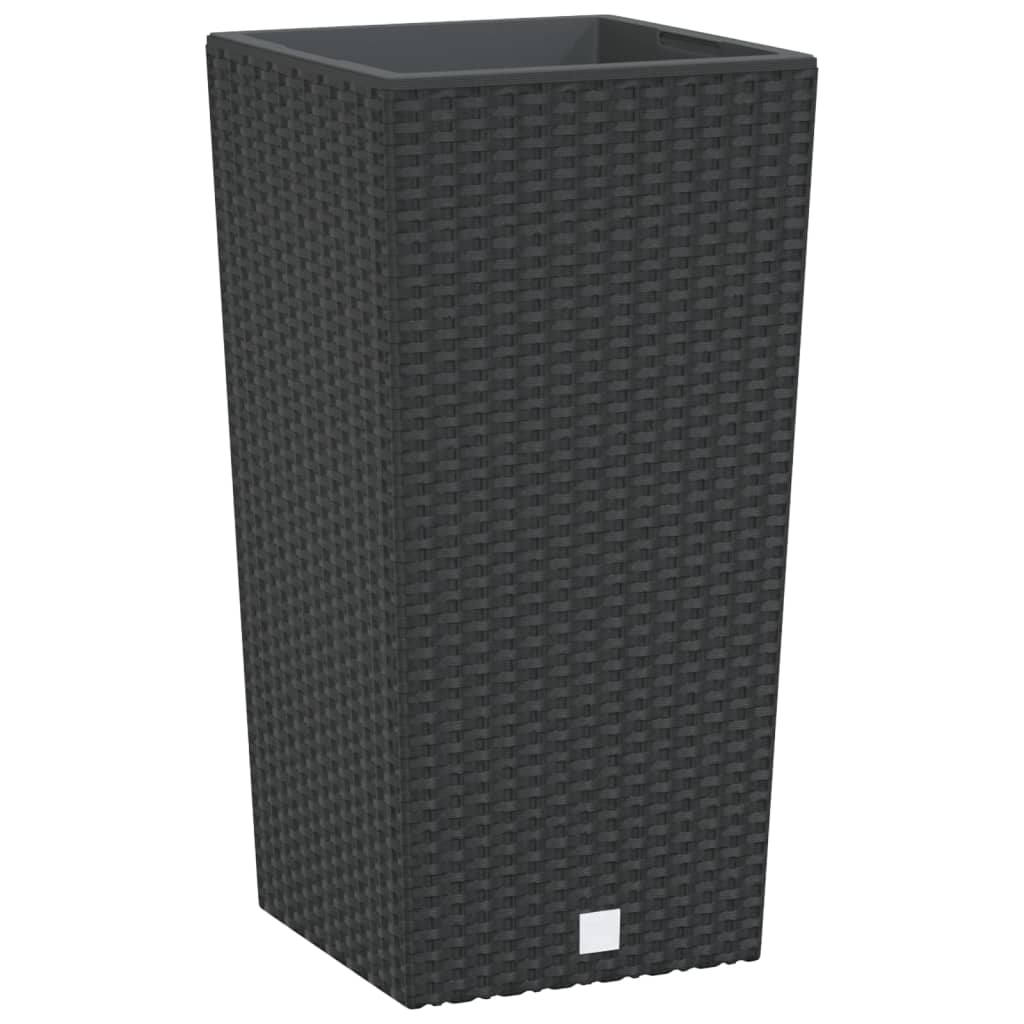 Vidaxl plantenbak uitneembare bak rattan-look 11 26,5 l pp antraciet