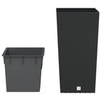 Vidaxl plantenbak uitneembare bak rattan-look 11 26,5 l pp antraciet