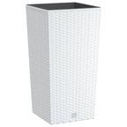 VidaXL Plantenbak met uitneembare bak rattan-look 11 26,5 L PP wit