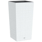 VidaXL Plantenbak met uitneembare bak rattan-look 21 49 L PP wit