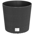 Vidaxl plantenbak uitneembare bak rattan-look 15 15,3 l pp antraciet