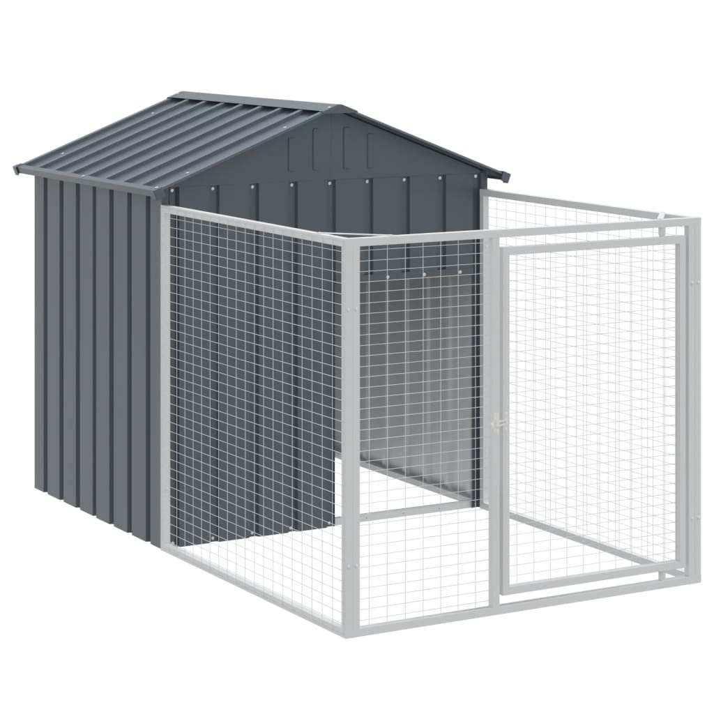 Vidaxl hondenhok met dak 117x201x123 cm gegalvaniseerd staal antraciet