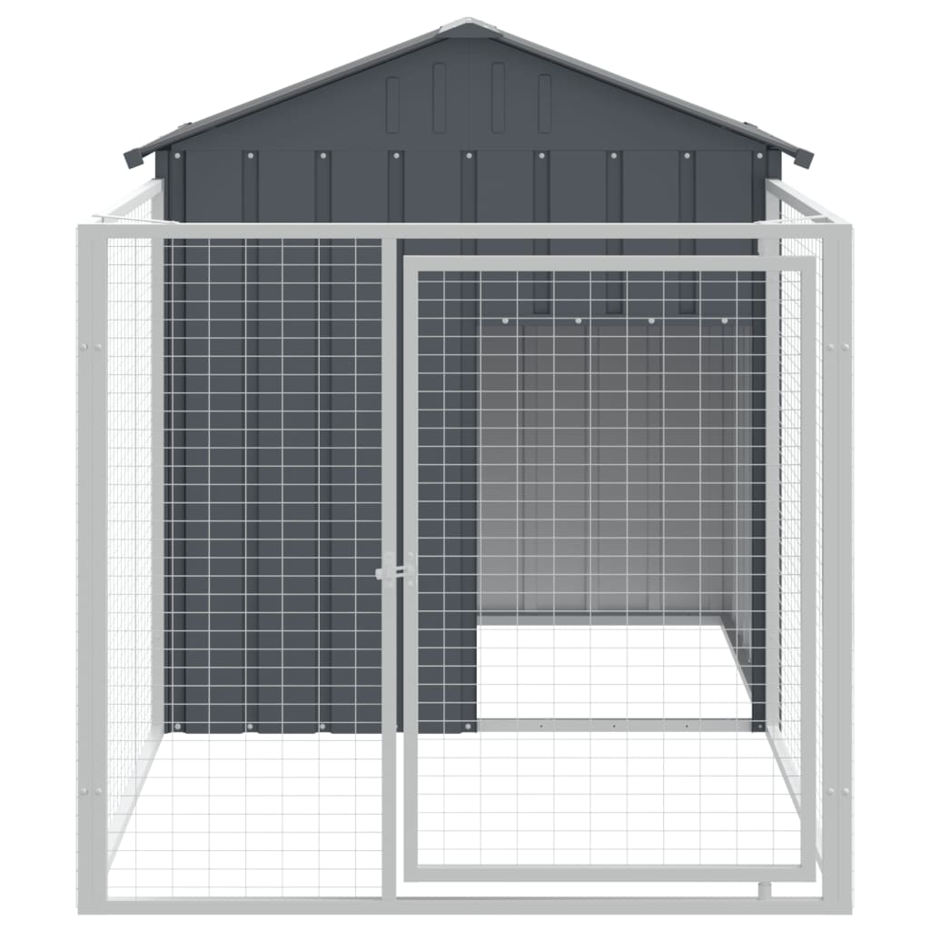 Vidaxl hondenhok met dak 117x201x123 cm gegalvaniseerd staal antraciet