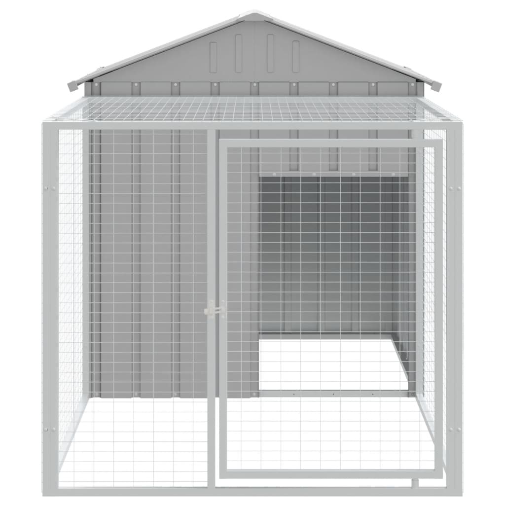 Vidaxl kippenhok met ren lichtgrijs 117x201x123 cm gegalvaniseerd staal