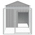Vidaxl kippenhok met ren lichtgrijs 117x201x123 cm gegalvaniseerd staal