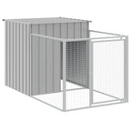 Vidaxl hondenhok met ren lichtgrijs 110x201x110 cm gegalvaniseerd staal
