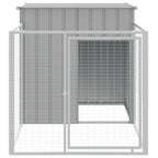 Vidaxl hondenhok met ren lichtgrijs 110x201x110 cm gegalvaniseerd staal