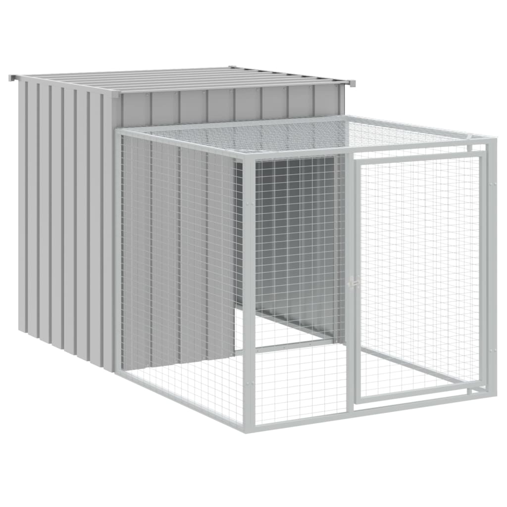 Vidaxl kippenhok met ren lichtgrijs 110x201x110 cm gegalvaniseerd staal