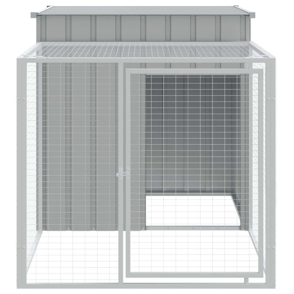 Vidaxl kippenhok met ren lichtgrijs 110x201x110 cm gegalvaniseerd staal
