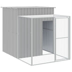 VidaXL Kippenhok met ren 165x251x181 cm gegalvaniseerd staal grijs