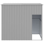 VidaXL Hondenhok met dak 214x153x181 cm gegalvaniseerd staal grijs