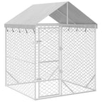 Vidaxl hondenkennel met dak 2x2x2,5 m gegalvaniseerd staal zilver