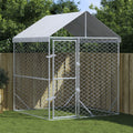 Vidaxl hondenkennel met dak 2x2x2,5 m gegalvaniseerd staal zilver