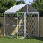 Vidaxl hondenkennel met dak 2x2x2,5 m gegalvaniseerd staal zilver