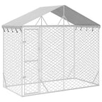 Vidaxl hondenkennel met dak 3x1,5x2,5 m gegalvaniseerd staal zilver