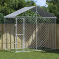 Vidaxl hondenkennel met dak 3x1,5x2,5 m gegalvaniseerd staal zilver
