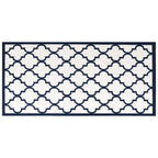 Vidaxl buitenkleed omkeerbaar 100x200 cm marineblauw en wit