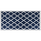 Vidaxl buitenkleed omkeerbaar 100x200 cm marineblauw en wit
