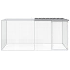 Vidaxl kippenhok met dak 203x98x90 cm gegalvaniseerd staal lichtgrijs