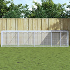 Vidaxl kippenhok met dak 403x98x90 cm gegalvaniseerd staal lichtgrijs