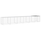 VidaXL Kippenhok met dak 603x98x90 cm gegalvaniseerd staal lichtgrijs