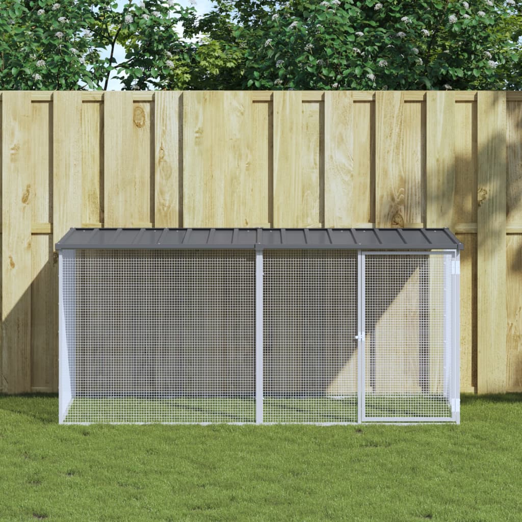 Vidaxl kippenhok met dak antraciet 203x98x90 cm gegalvaniseerd staal