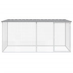 Vidaxl kippenhok met dak lichtgrijs 203x98x90 cm gegalvaniseerd staal