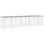VidaXL Kippenhok met dak 403x98x90 cm gegalvaniseerd staal lichtgrijs