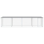 VidaXL Kippenhok met dak 403x98x90 cm gegalvaniseerd staal lichtgrijs