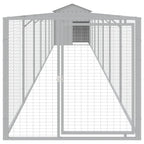 VidaXL Hondenhok met dak 117x813x123 cm staal lichtgrijs