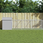 VidaXL Hondenhok met dak 117x1221x123 cm staal lichtgrijs