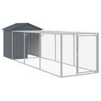 VidaXL Kippenhok met ren 117x405x123 cm gegalvaniseerd staal antraciet