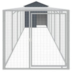 VidaXL Kippenhok met ren 117x609x123 cm gegalvaniseerd staal antraciet