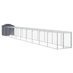 VidaXL Kippenhok met ren 117x1017x123 cm staal antracietkleurig