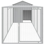 VidaXL Kippenhok met ren 117x405x123 cm staal lichtgrijs