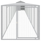VidaXL Kippenhok met ren 117x1017x123 cm staal lichtgrijs