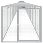 VidaXL Kippenhok met ren 117x1221x123 cm staal lichtgrijs