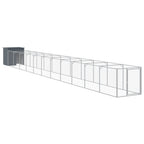 VidaXL Hondenhok met ren 110x1221x110 cm staal antracietkleurig