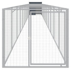 VidaXL Hondenhok met ren 110x1221x110 cm staal antracietkleurig