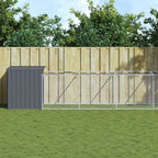 VidaXL Hondenhok met ren 110x1221x110 cm staal antracietkleurig