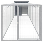VidaXL Kippenhok met ren 110x609x110 cm gegalvaniseerd staal antraciet
