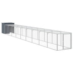 VidaXL Kippenhok met ren 110x1017x110 cm staal antraciet