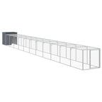 VidaXL Kippenhok met ren 110x1221x110 cm staal antracietkleurig