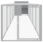 VidaXL Kippenhok met ren 110x609x110 cm staal lichtgrijs