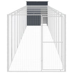 VidaXL Hondenhok met ren 165x1271x181 cm staal antraciet