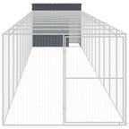 VidaXL Hondenhok met ren 214x1273x181 cm staal antraciet