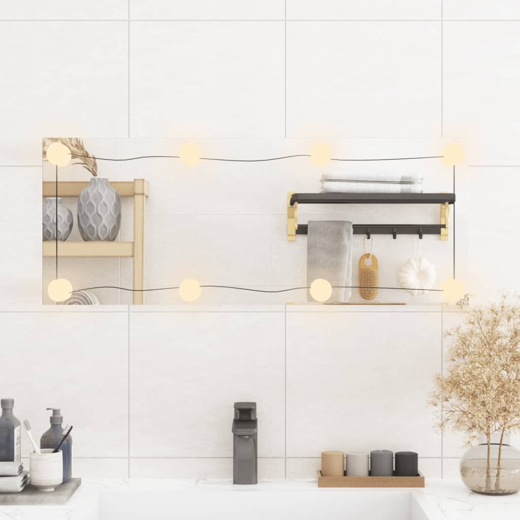 Vidaxl wandspiegel met led's rechthoekig 30x80 cm glas